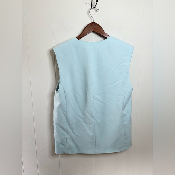 Zara powder blue oversized sleeveless vest blazer size M - Picture 6 of 7